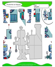 Puzzle Kes Yapıştır Çalışma Sayfaları